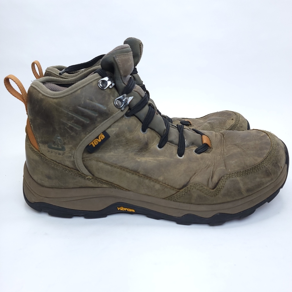 TEVA RIVA MID RP DARK OLIVE LEATHER WATERPROOF TRAIL MEN'S BOOTS SIZE US 11